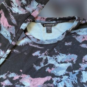Athleta Balance printed pullover, Size L
Black/Teal/Pinkish